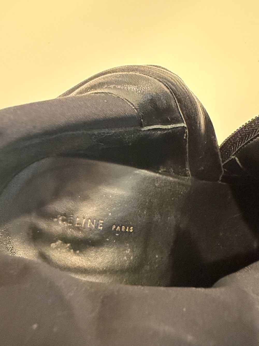 Celine Black Leather Fold-Over Ankle Booties - Picture 4 of 10